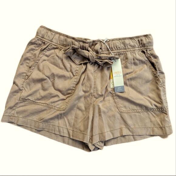 C&C California Khaki 100% Lyocell High Rise Drawstring Flowy Comfort Shorts - Picture 1 of 4